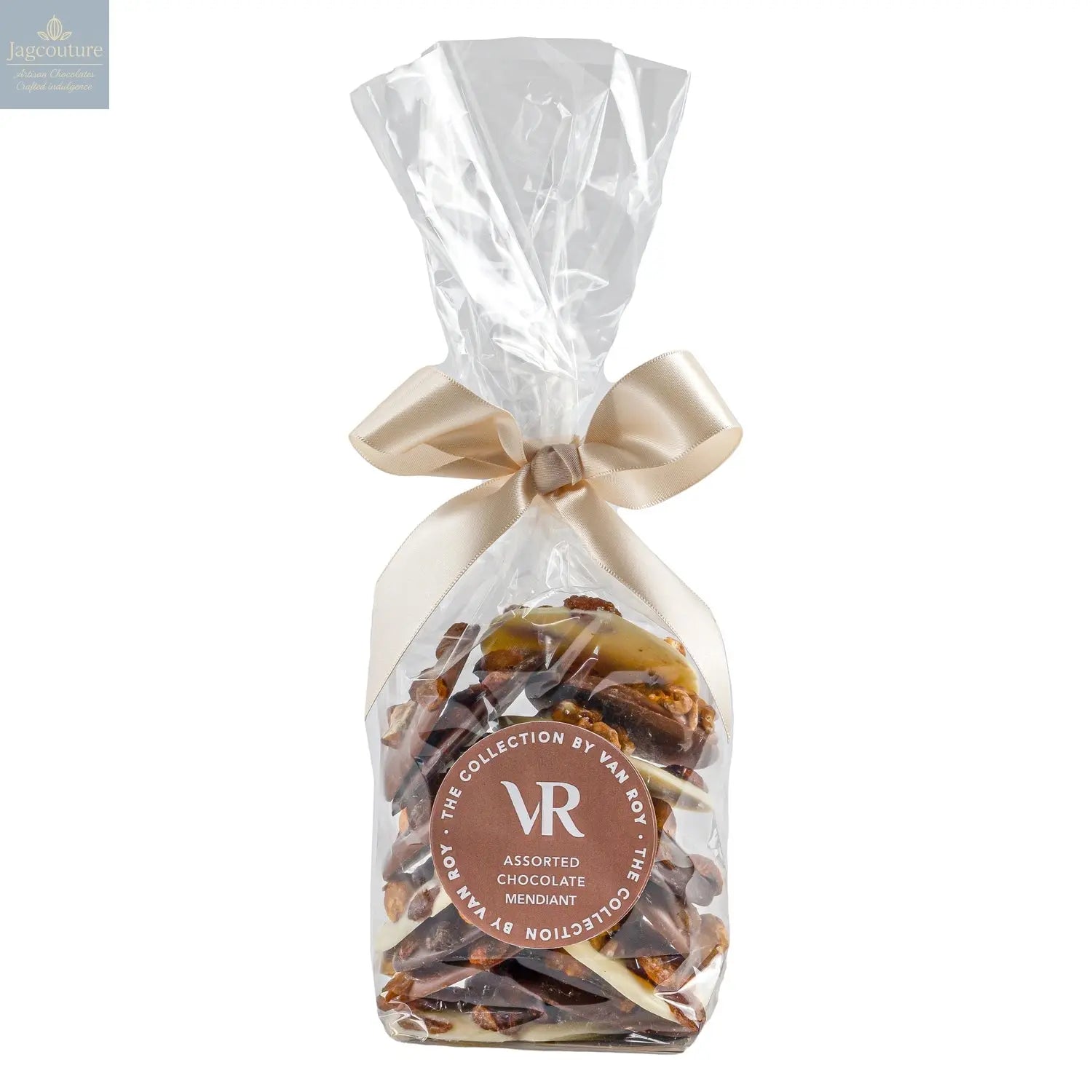 Assorted mendiants in cello gift bag with ribbon - Jag Couture Chocolates