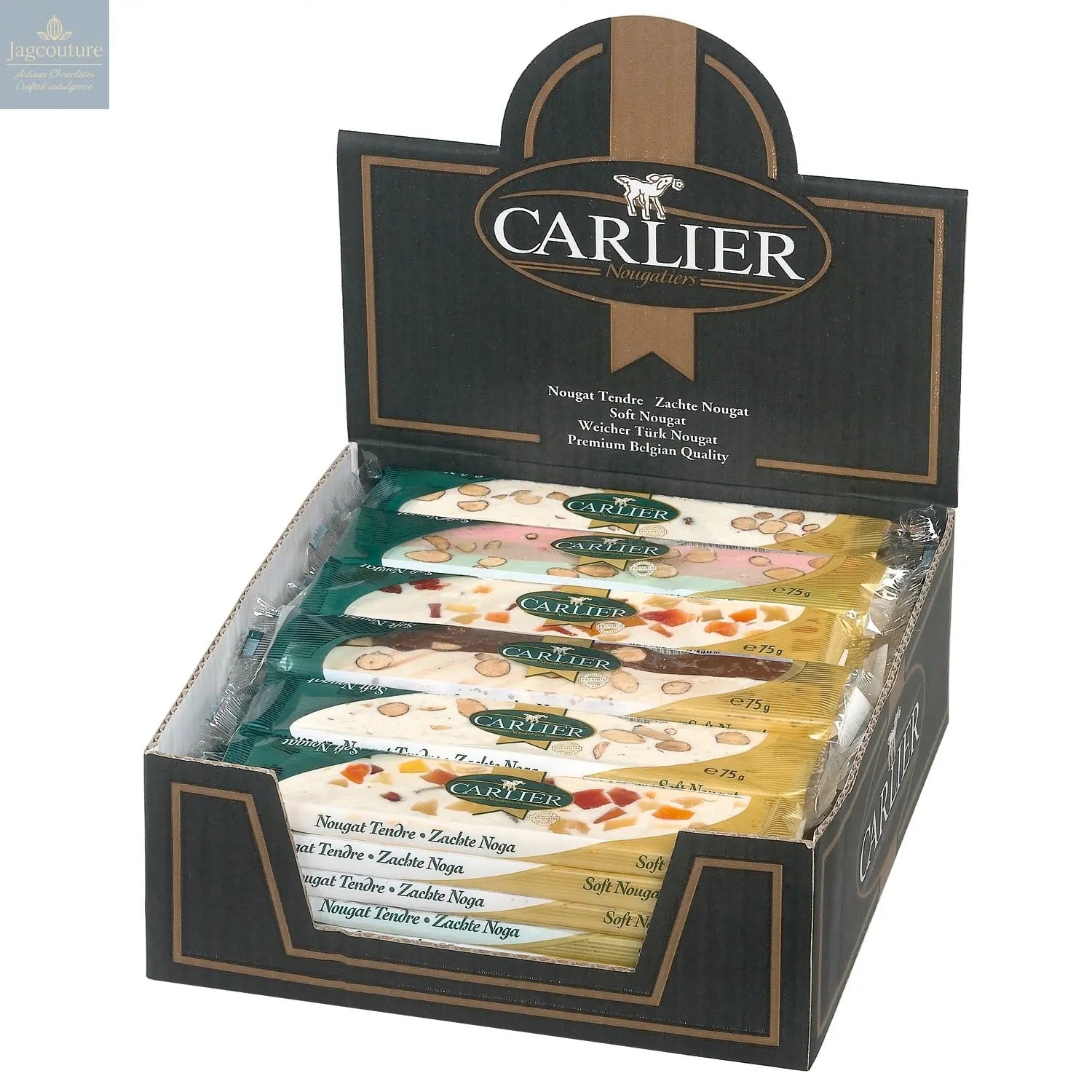 Assorted wrapped bars - 4 flavours - vanilla, choc/vanilla, fruit, pistachio/strawberry/chocolate Jag Couture Chocolates