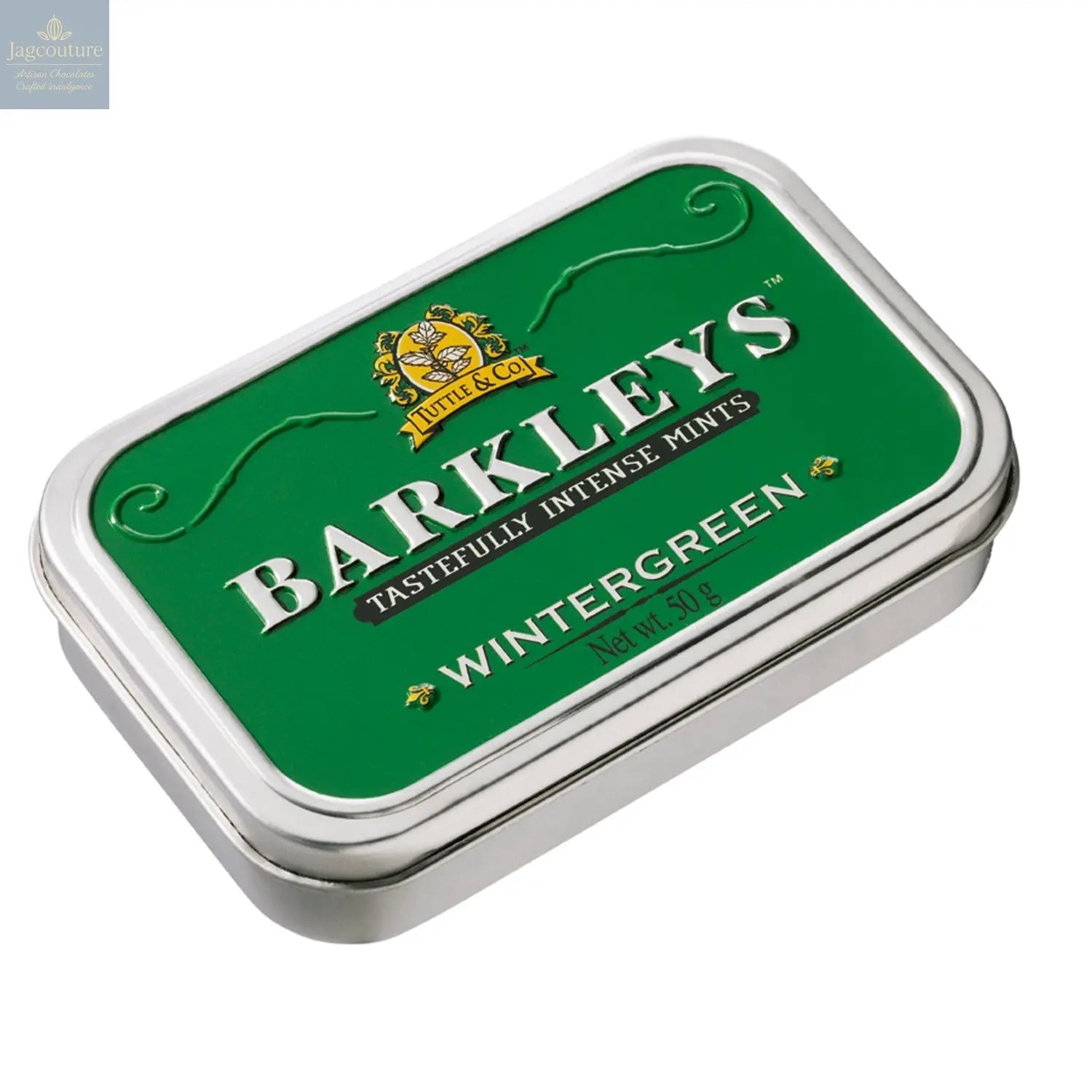 Barkleys classic wintergreen mints in luxury tin Jag Couture Chocolates
