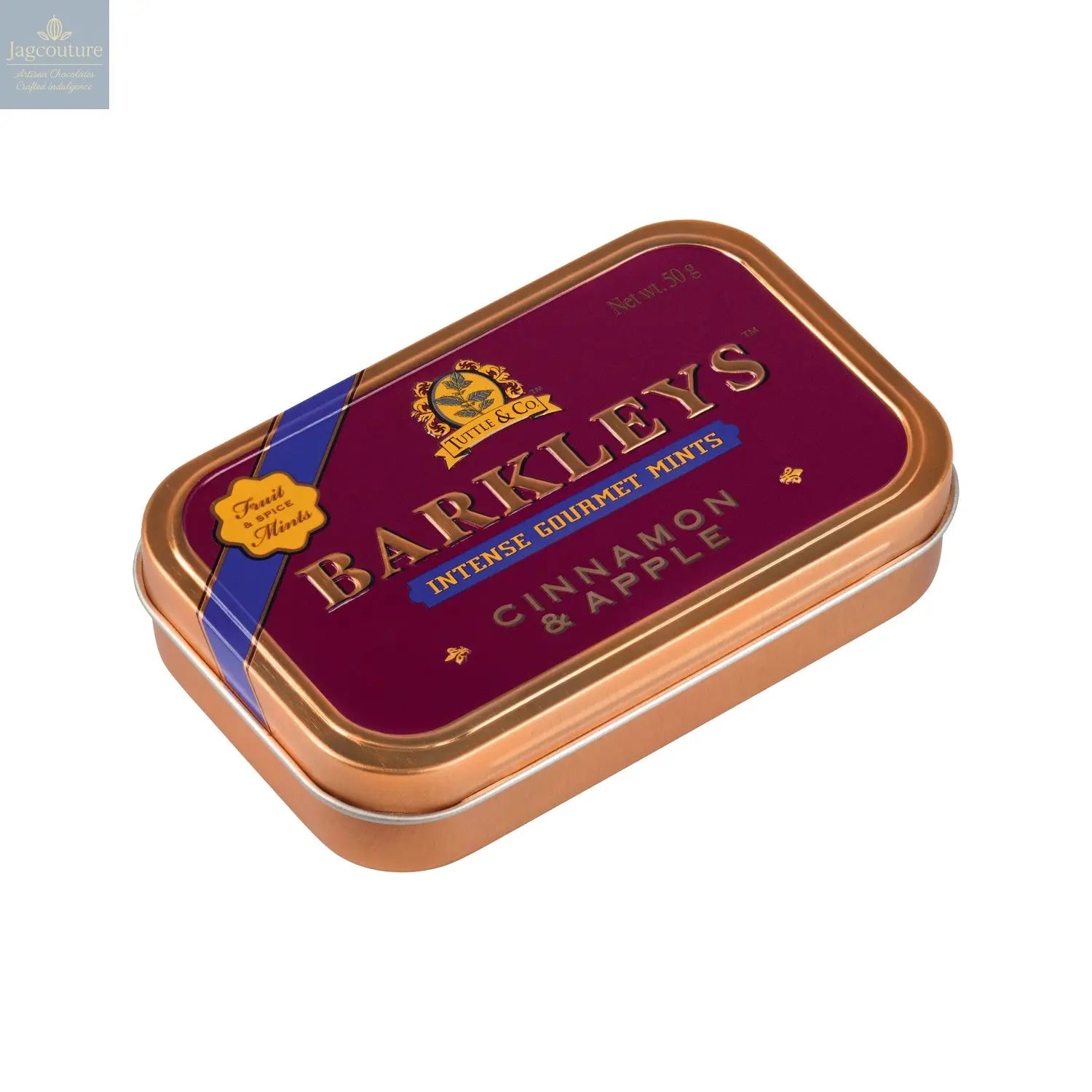 Barkleys gourmet cinnamon & apple mints in luxury tin Jag Couture Chocolates
