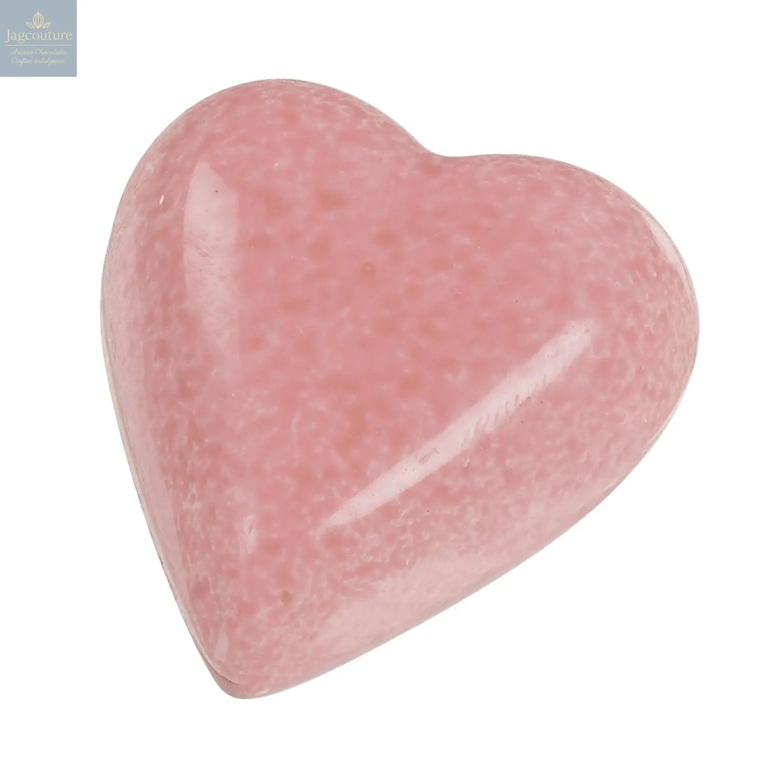 Blushed - white coloured chocolate caramel praline hearts 15g - Jag Couture Chocolates