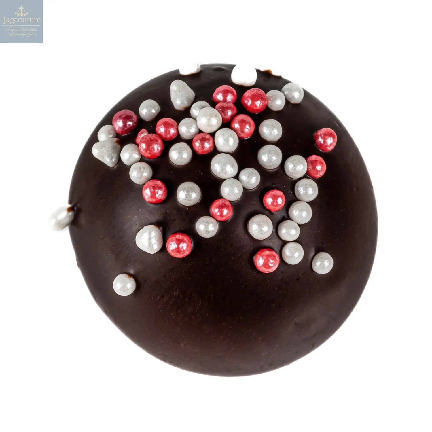 Cherry Bakewell truffle - flavoured oatmilk ganache in dark chocolate 12.8g - Jag Couture Chocolates