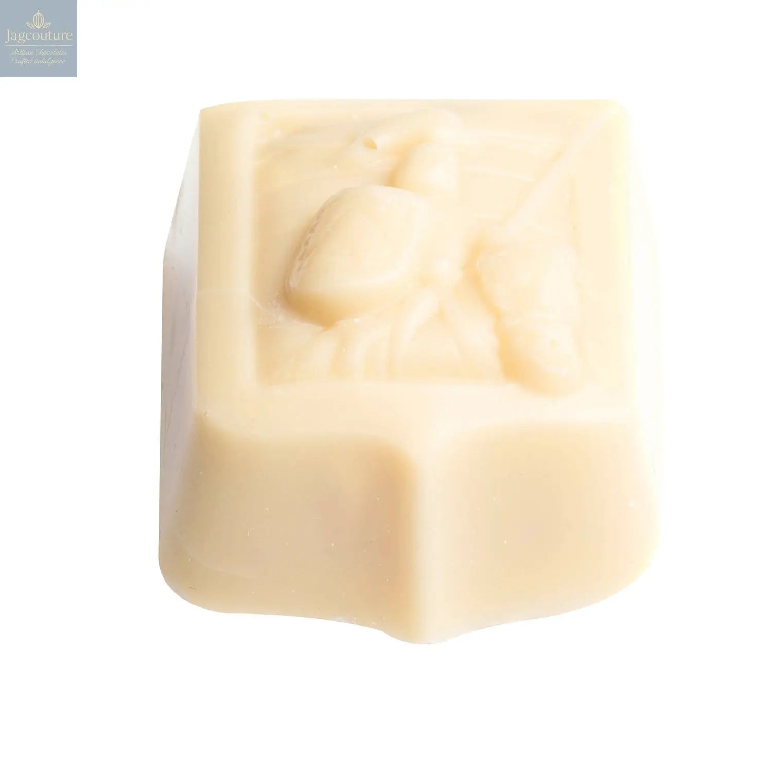 Chevalier - crisped rice in solid white chocolate 9.4g - Jag Couture Chocolates