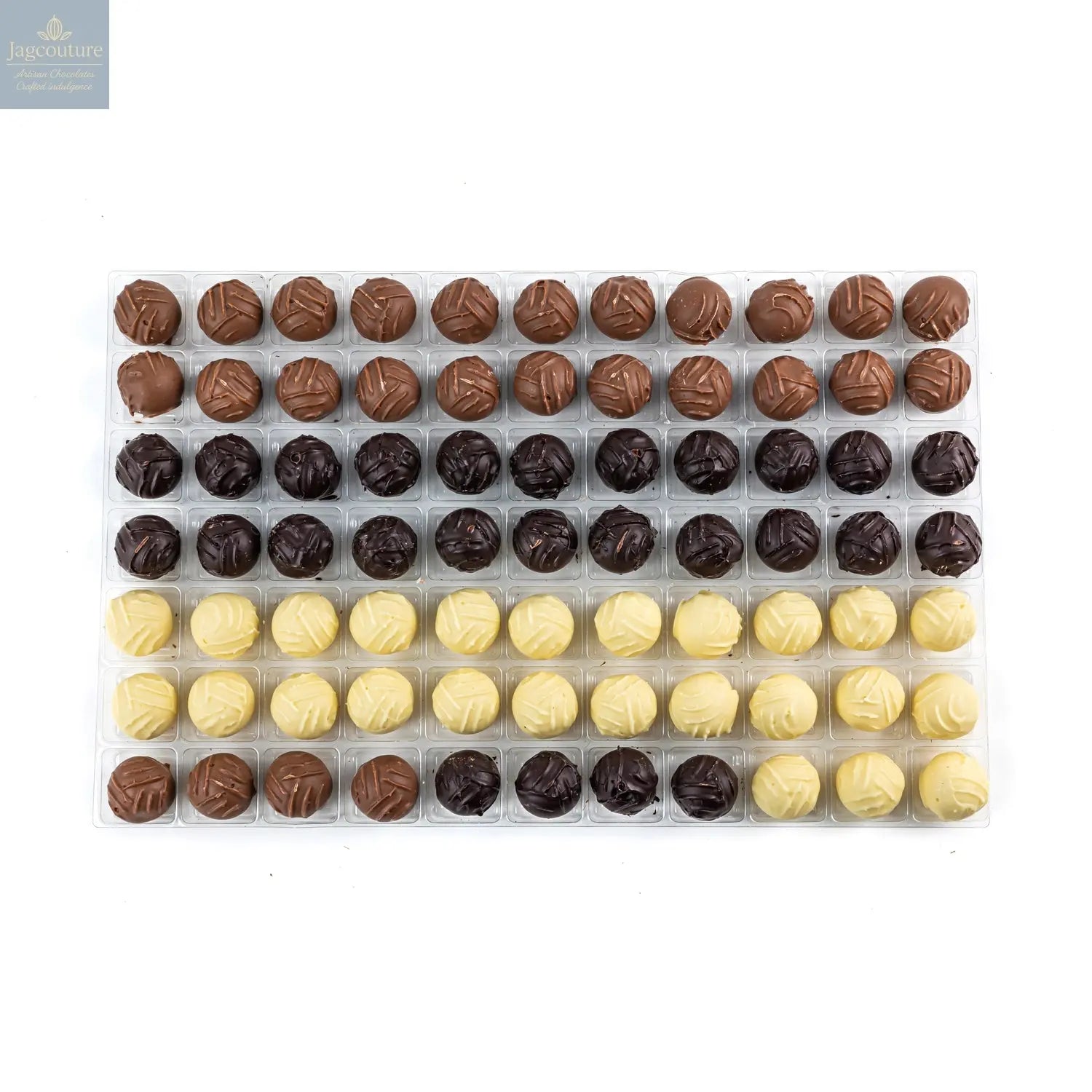 Classic English Truffle Selection - milk, dark and white cream truffles - Jag Couture Chocolates
