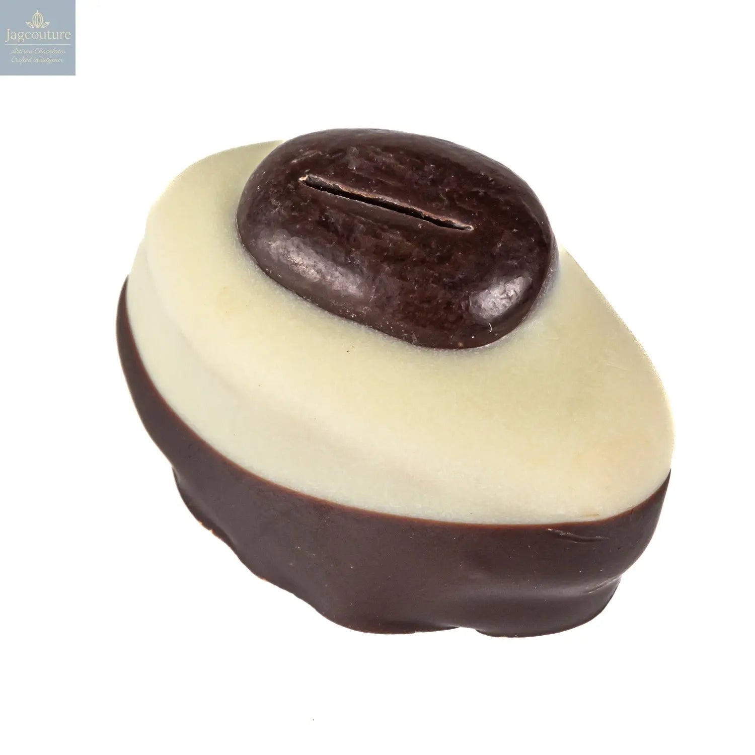Coffee cream - white and dark chocolate enrobed coffee cream topped with chocolate bean 13g approx 3kg - Jag Couture Chocolates