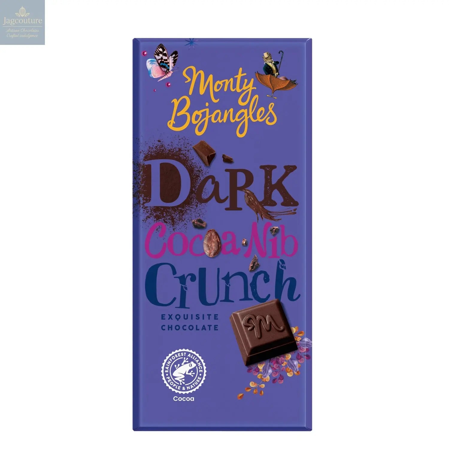 Dark Cocoa Nib Crunch exquisite chocolate bar - Jag Couture Chocolates