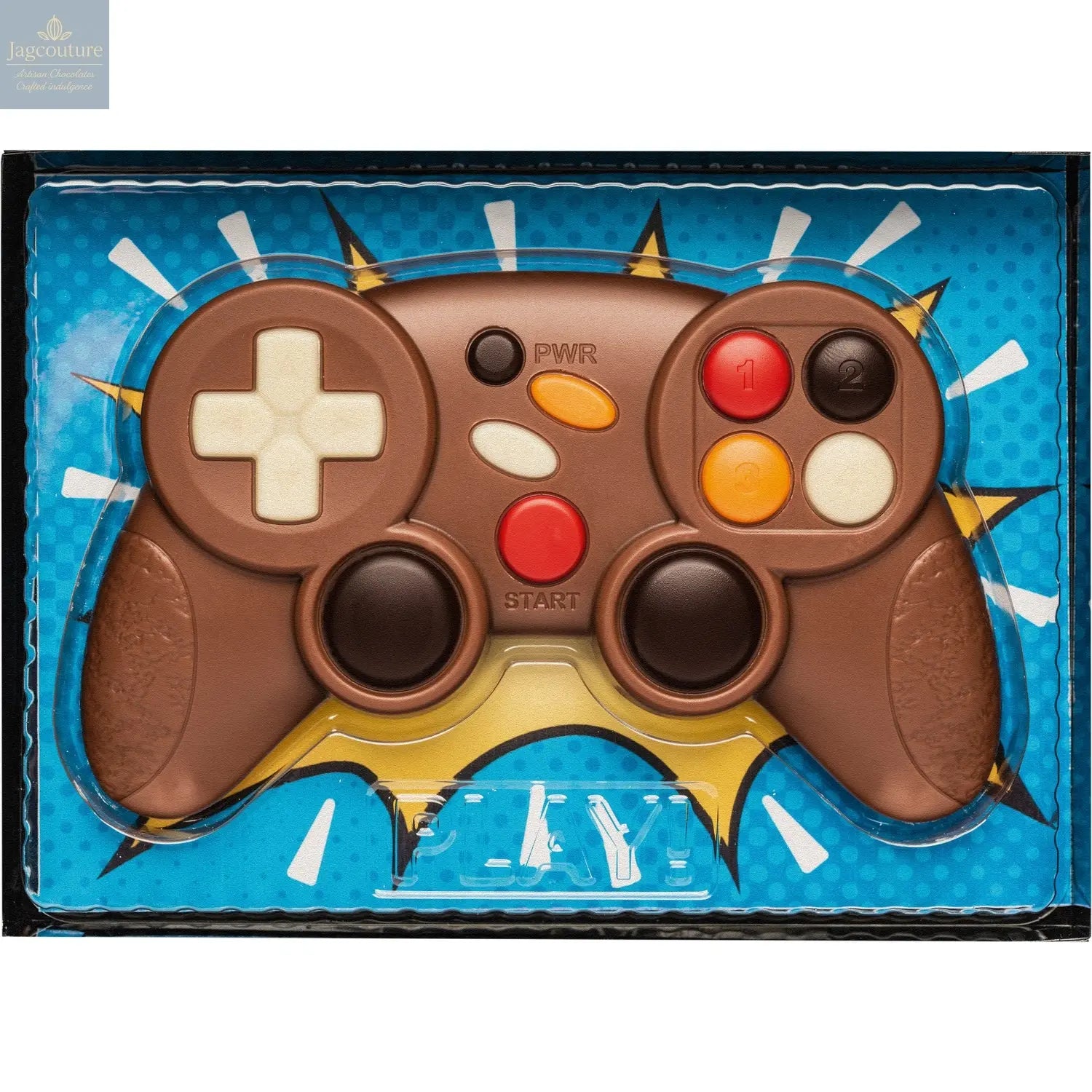 Decorated milk chocolate game controller in gift box - 105mm - Jag Couture Chocolates
