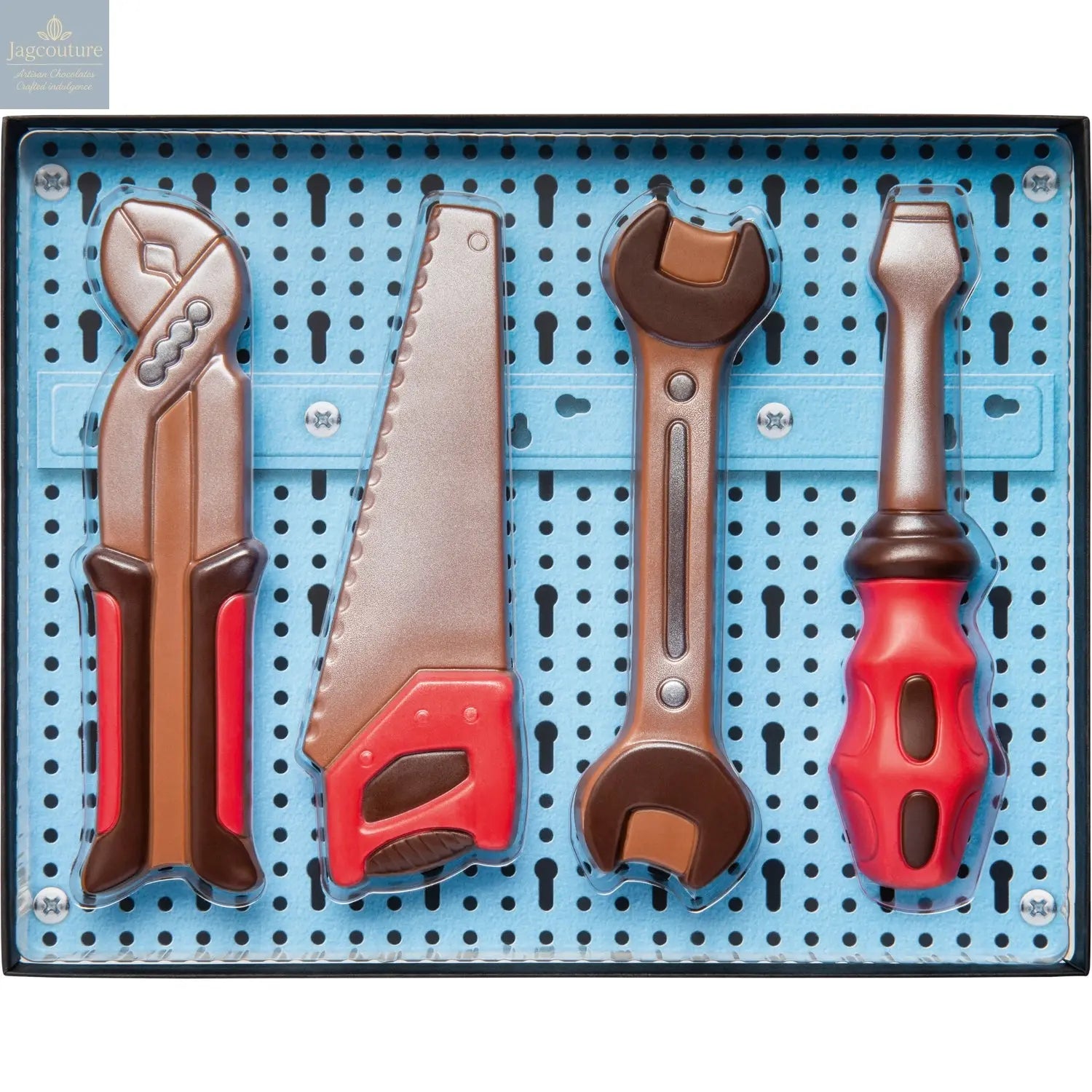 Decorated milk chocolate tool kit gift box - 195mm - Jag Couture Chocolates