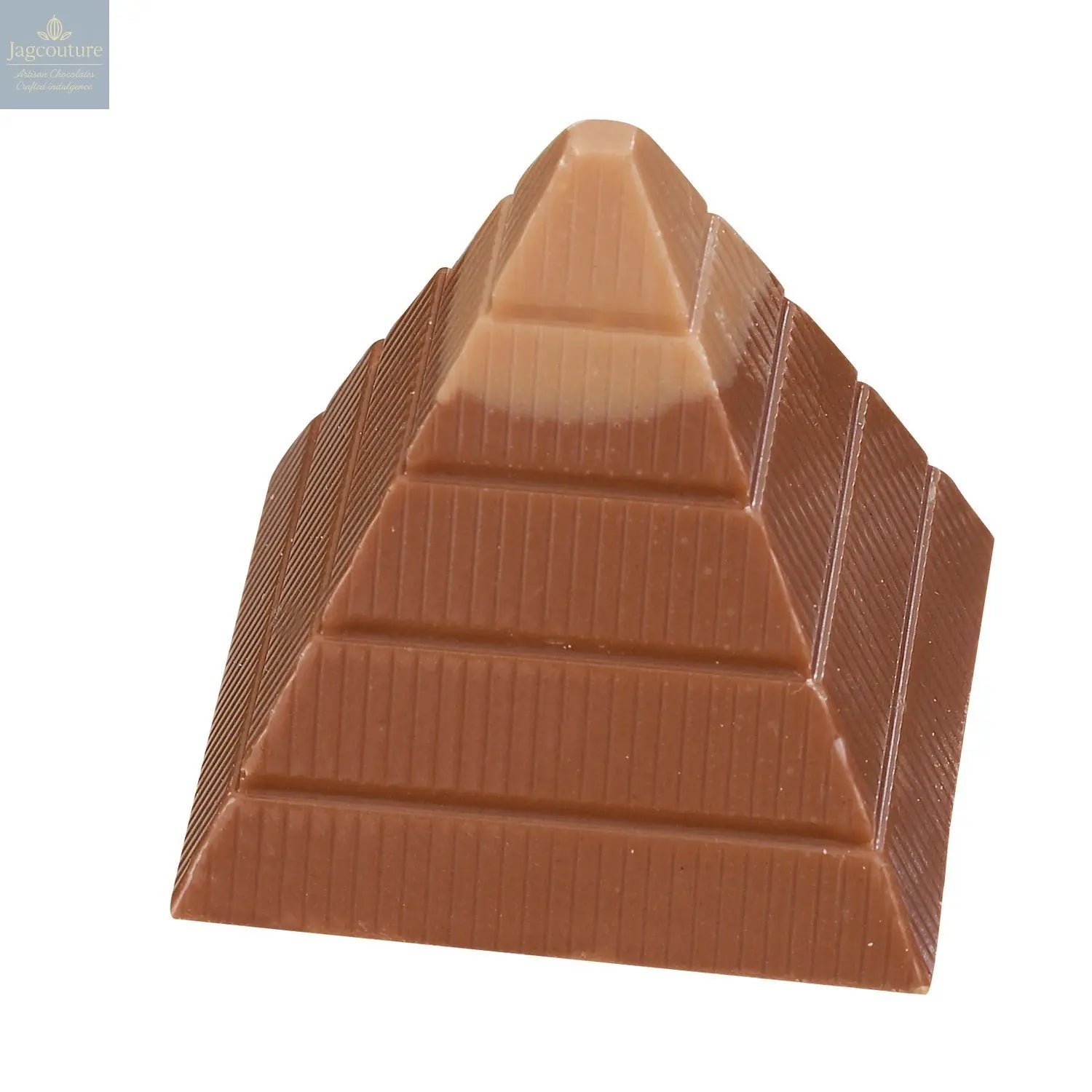 Double sticky toffee pyramid - in milk chocolate 13g - Jag Couture Chocolates