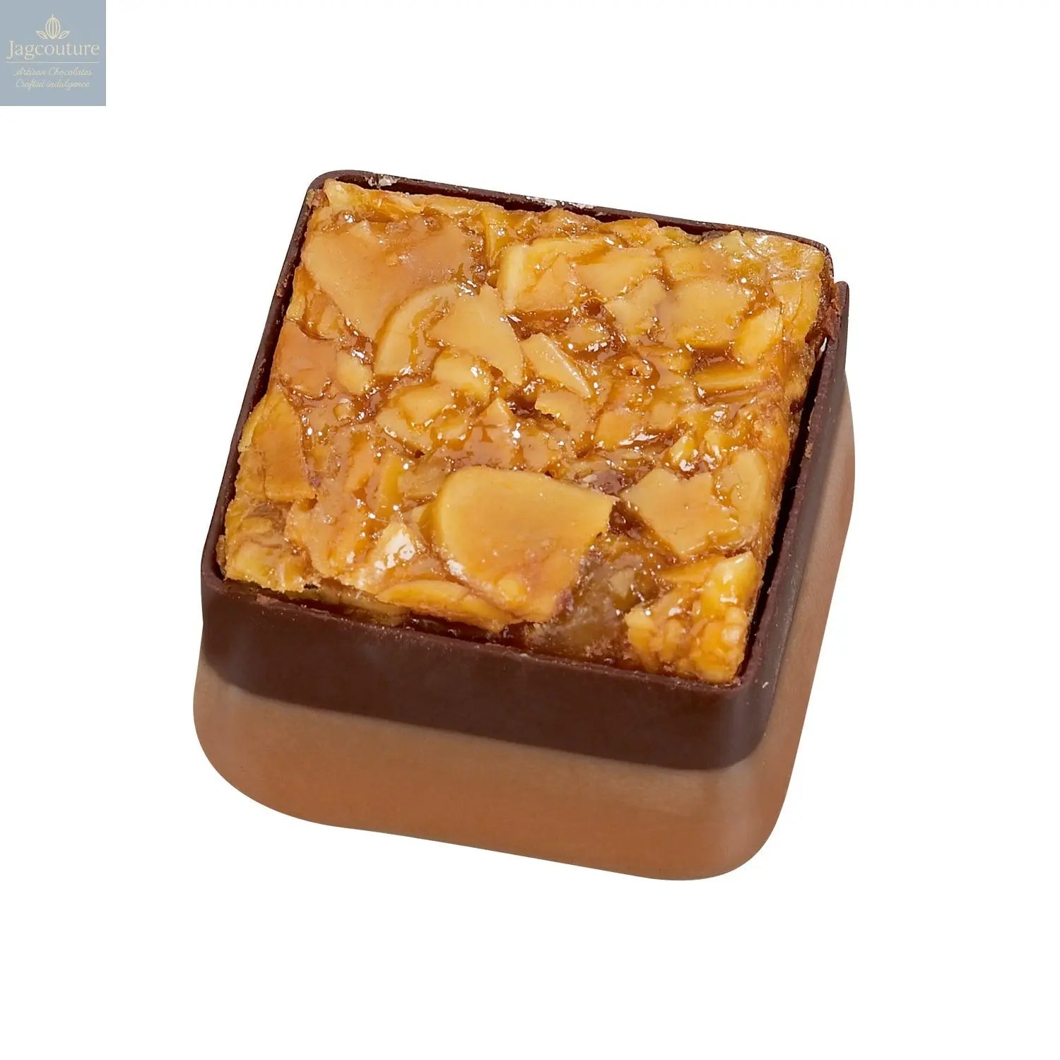 Florentine - hazelnut praline with Florentine top 18g - Jag Couture Chocolates