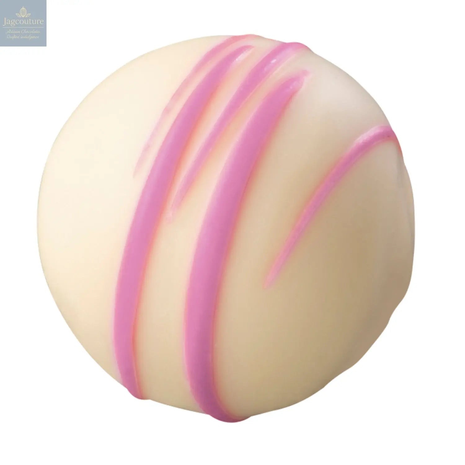 Freya - white chocolate with strawberry flavoured white ganache 15g - Jag Couture Chocolates