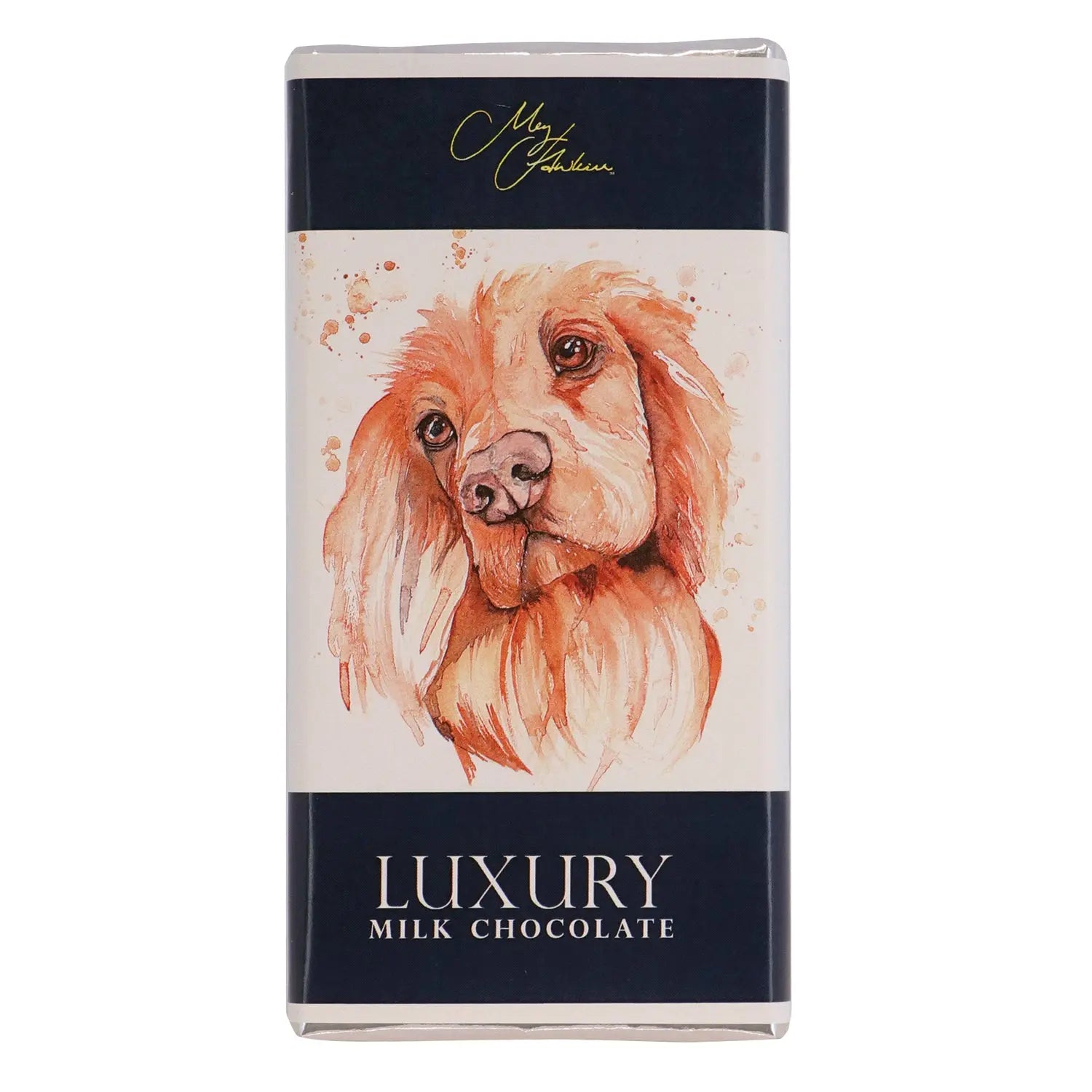 Meg Hawkins Cocker Spaniel design milk chocolate bar Jag Couture Chocolates
