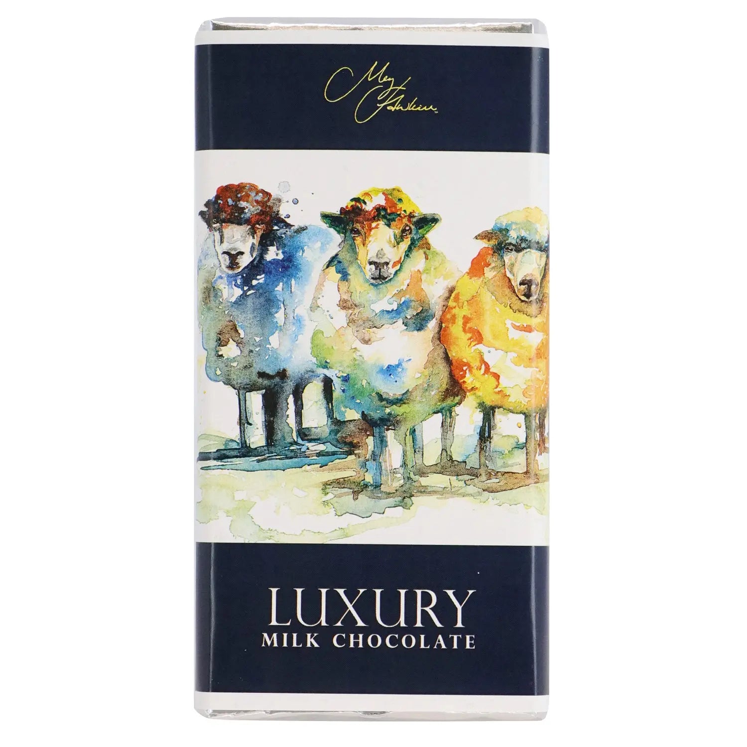 Meg Hawkins Neon Sheep design milk chocolate bar Jag Couture Chocolates