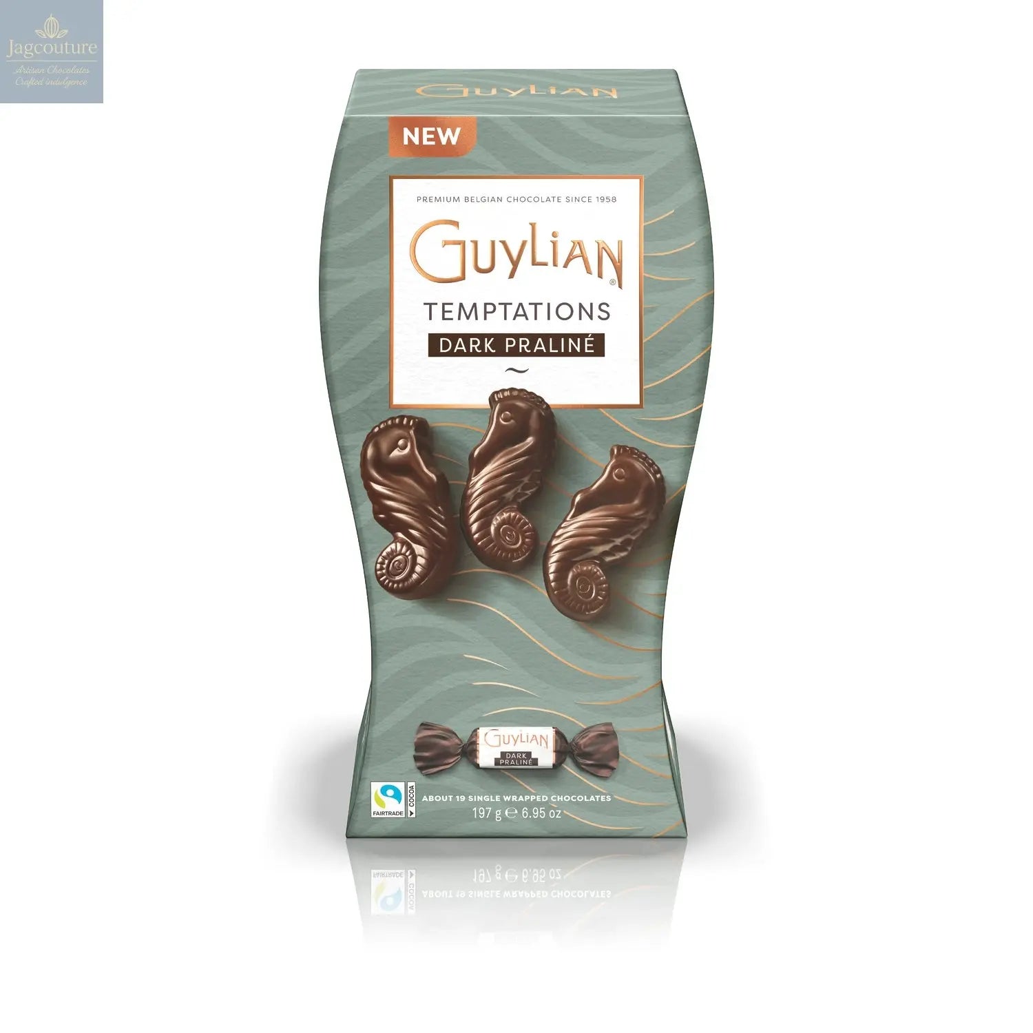 Guylian Temptations twist wrapped dark praline filled seahorses - Jag Couture Chocolates