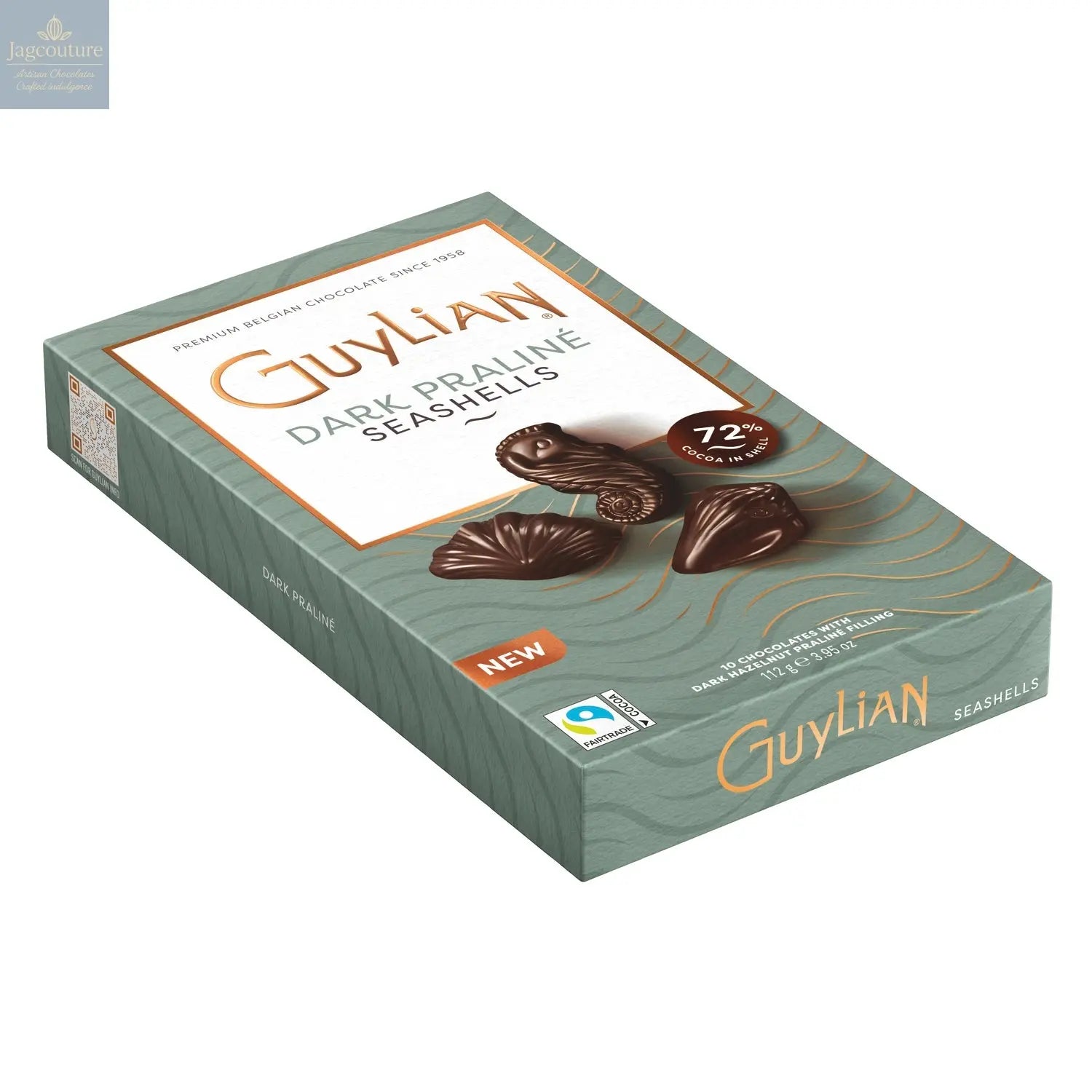 Guylian dark chocolate praline seashells in gift box - Jag Couture Chocolates