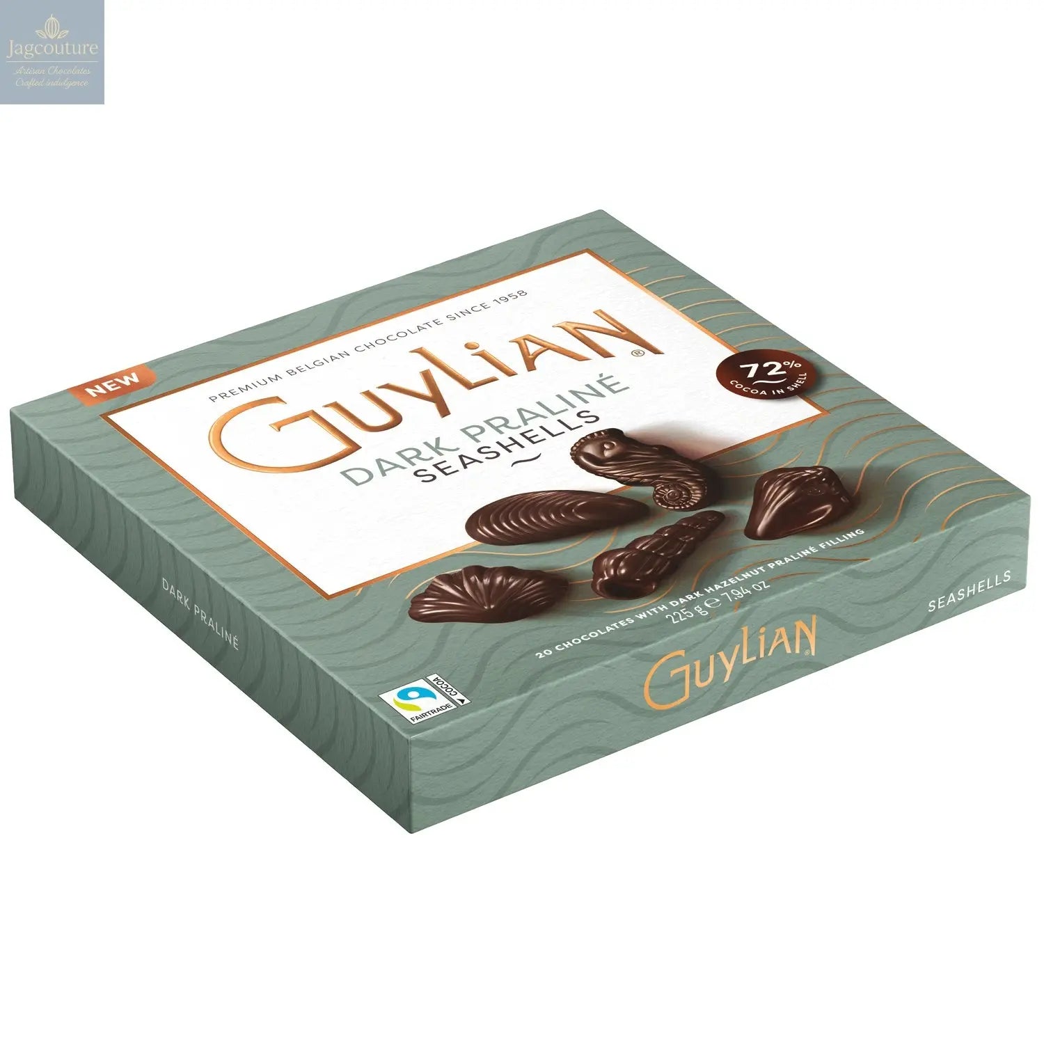 Guylian dark chocolate praline seashells in gift box - Jag Couture Chocolates