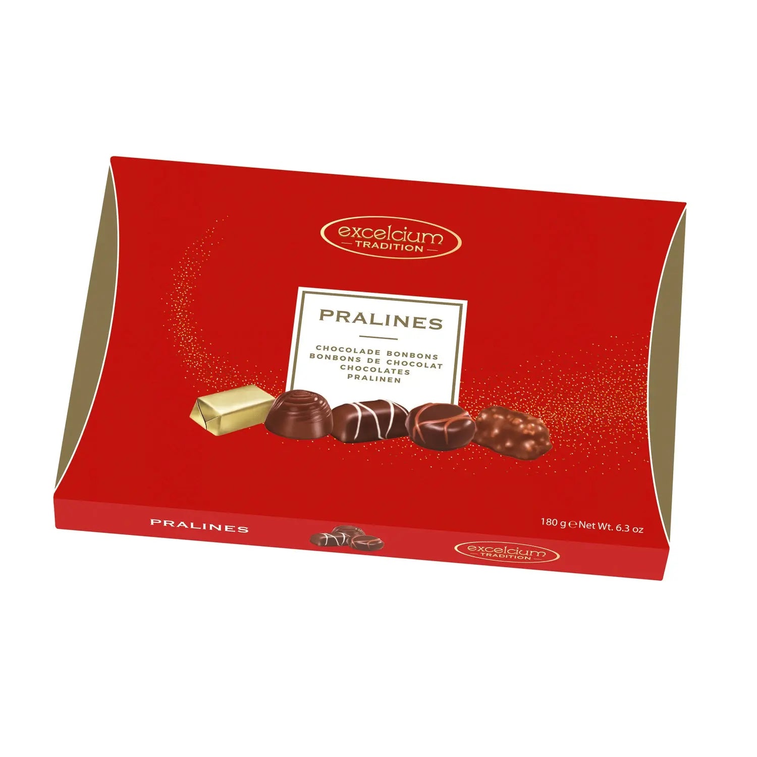 Excelcium assorted pralines in red gift box Jag Couture Chocolates