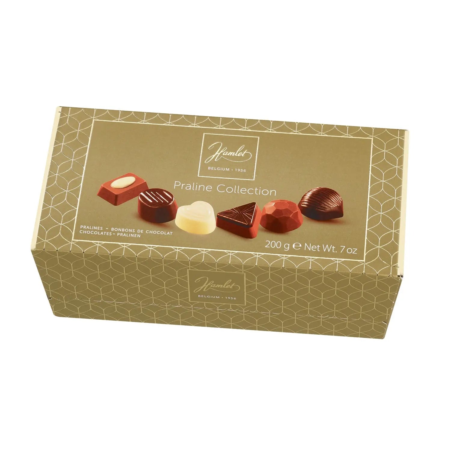 Hamlet Praline Collection gold ballotin of assorted chocolates Jag Couture Chocolates