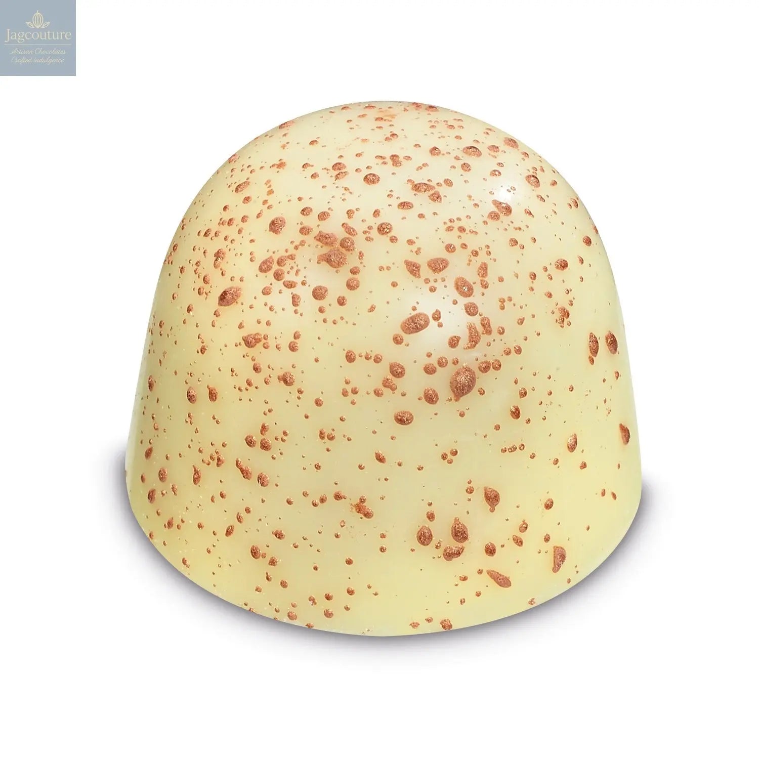 Hazelnut - pure hazelnut paste praline in white chocolate 12.2g - Jag Couture Chocolates