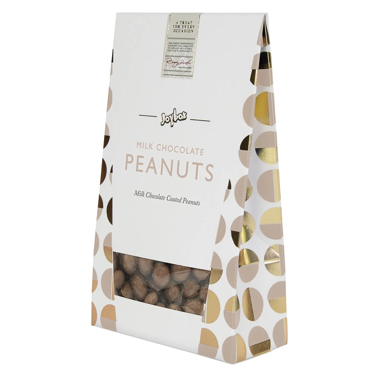 Joybox peanuts coated in milk chocolate in carton Jag Couture Chocolates