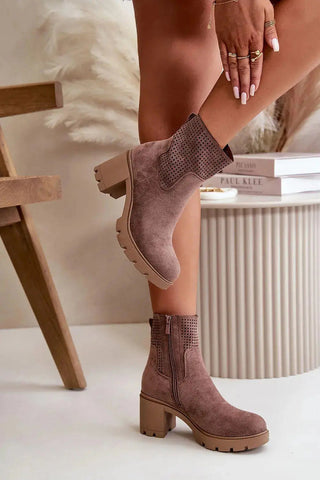 Jezzi ankle boots made of high-quality eco suede combine style and functionality Jezzi ankle boots made of high-quality eco suede combine style and functionality