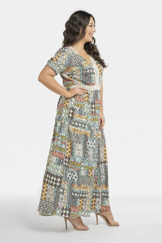 Karko lightweight viscose fabric flora dress Karko lightweight viscose fabric flora dress