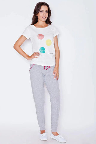 Katrus gray cotton sweatpant with tapered legs Katrus gray cotton sweatpant with tapered legs