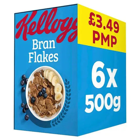 Kellogg's Bran Flakes Breakfast Cereal 6x500g (Case of 6) Kellogg's Bran Flakes Breakfast Cereal 6x500g (Case of 6)