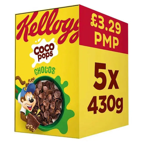 Kellogg's Coco Pops Chocos Breakfast Cereal 5 x 430g (Case of 5) Kellogg's Coco Pops Chocos Breakfast Cereal 5 x 430g (Case of 5)