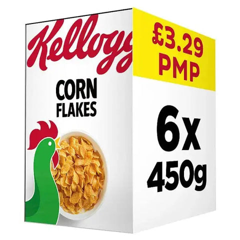 Kellogg's Corn Flakes Breakfast Cereal 6 x 450g (Case of 6) Kellogg's Corn Flakes Breakfast Cereal 6 x 450g (Case of 6)