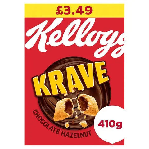 Kellogg's Krave Chocolate Hazelnut Breakfast Cereal 6 x 410g (Case of 6) Kellogg's Krave Chocolate Hazelnut Breakfast Cereal 6 x 410g (Case of 6)
