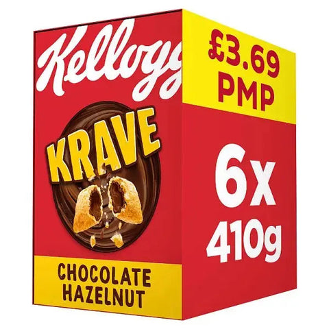 Kellogg's Krave Chocolate Hazelnut Breakfast Cereal 6x410g (Case of 6) Kellogg's Krave Chocolate Hazelnut Breakfast Cereal 6x410g (Case of 6)
