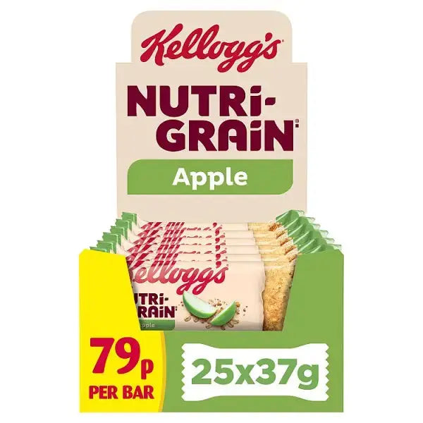 Kellogg's Nutri-grain Apple Snack Bar 25 x 37g (Case of 25)