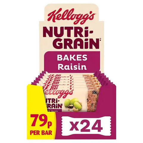 Kellogg's Nutri-grain Bakes Raisin Snack Bar 24 x 45g (Case of 24) Kellogg's Nutri-grain Bakes Raisin Snack Bar 24 x 45g (Case of 24)