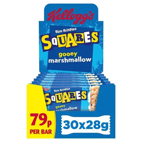 Kellogg's Rice Krispies Squares Marshmallow Snack Bar 30 x 28g (Case of 30) Kellogg's Rice Krispies Squares Marshmallow Snack Bar 30 x 28g (Case of 30)