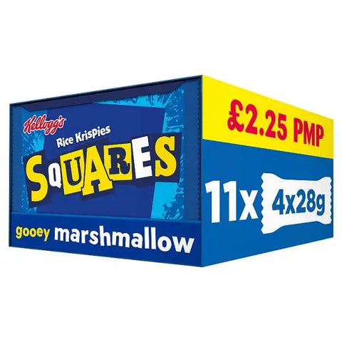Kellogg's Rice Krispies Squares Marshmallow Snack Bars 4 x 28g (Case of 11) Kellogg's Rice Krispies Squares Marshmallow Snack Bars 4 x 28g (Case of 11)