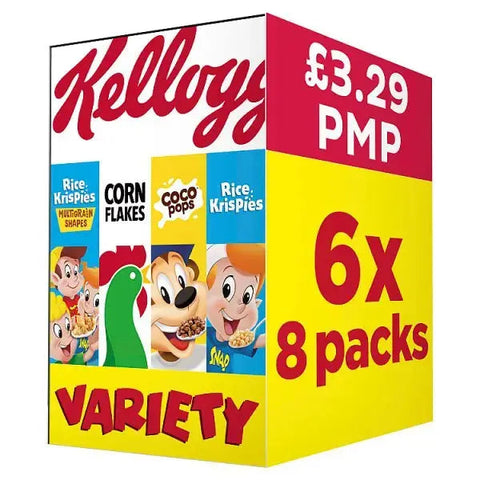 Kellogg's Variety Pack Breakfast Cereal 6x8 pack (196g) (Case of 6) Kellogg's Variety Pack Breakfast Cereal 6x8 pack (196g) (Case of 6)