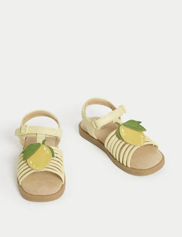 Kids' Lemon Appliqué Sandals (4 Small - 2 Large) Kids' Lemon Appliqué Sandals (4 Small - 2 Large)