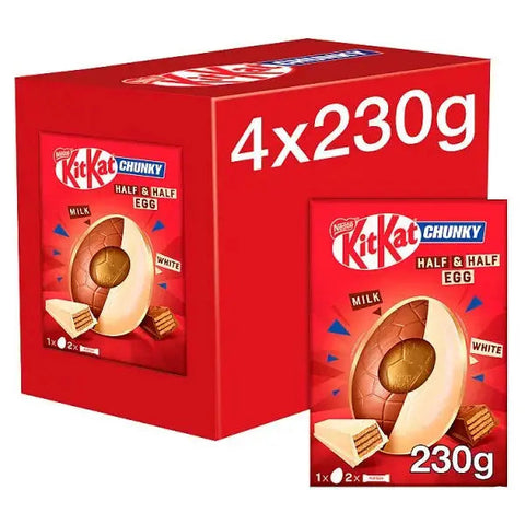 KitKat Chunky Milk & White Chocolate Giant Easter Egg 230g (Case of 4) KitKat Chunky Milk & White Chocolate Giant Easter Egg 230g (Case of 4)