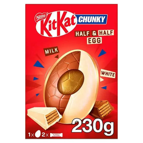 KitKat Chunky Milk & White Chocolate Giant Easter Egg 230g (Case of 4) KitKat Chunky Milk & White Chocolate Giant Easter Egg 230g (Case of 4)