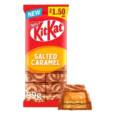 KitKat Salted Caramel Chocolate Sharing Bar 99g (Case of 15) KitKat Salted Caramel Chocolate Sharing Bar 99g (Case of 15)