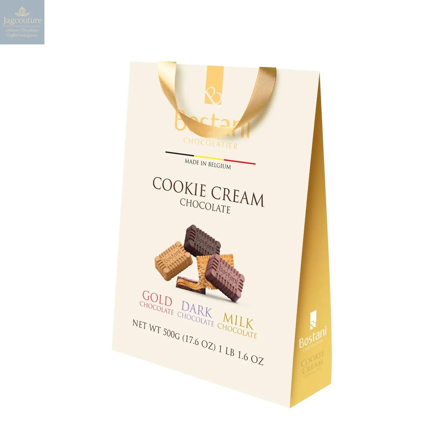 Large gift bag of approx 50 assorted cookie cream chocolates - dark, milk and golden caramel individually wrapped - Jag Couture Chocolates