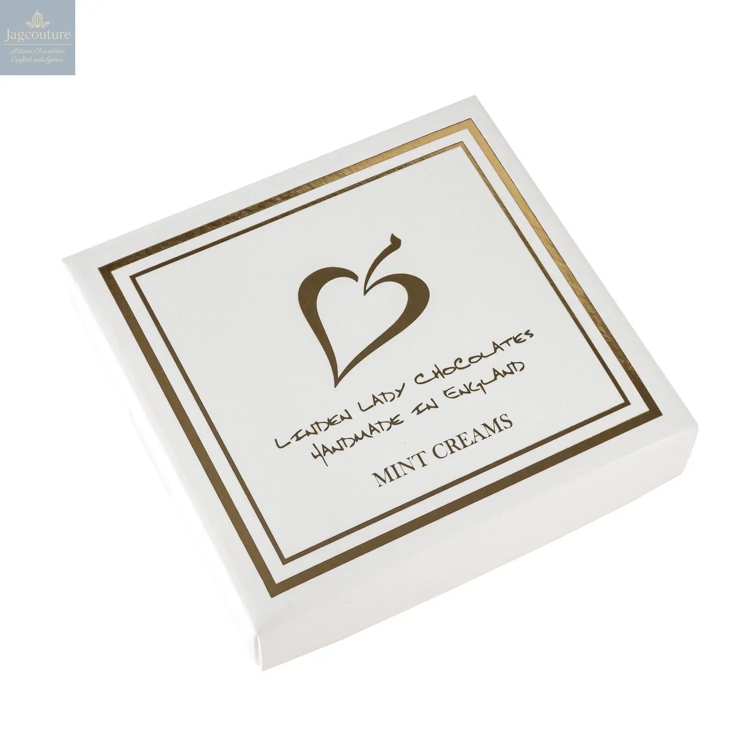Linden Lady white gift box of mint creams - Jag Couture Chocolates