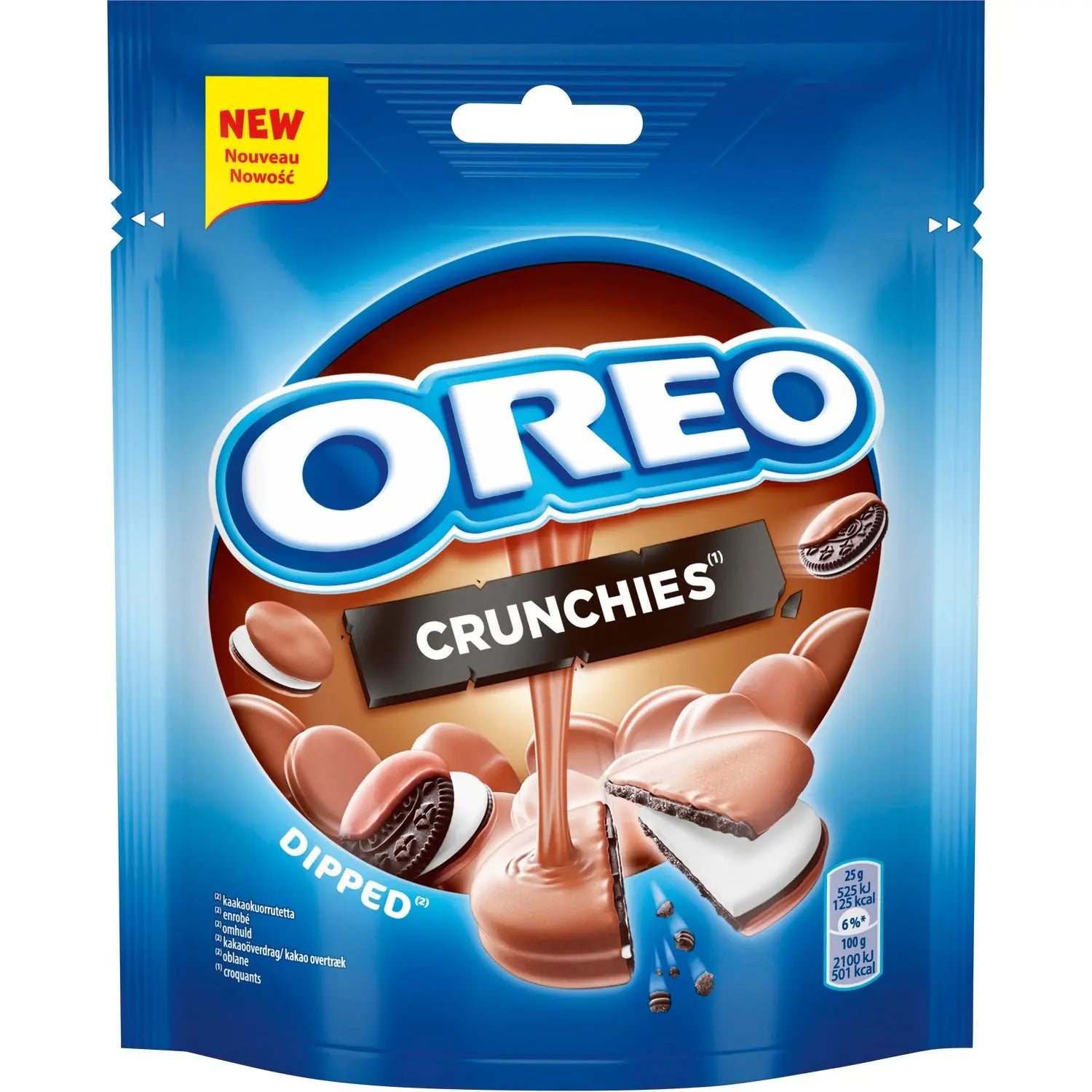 Milka Oreo Crunchies pouch of dipped milk chocolate mini biscuit pieces Jag Couture Chocolates