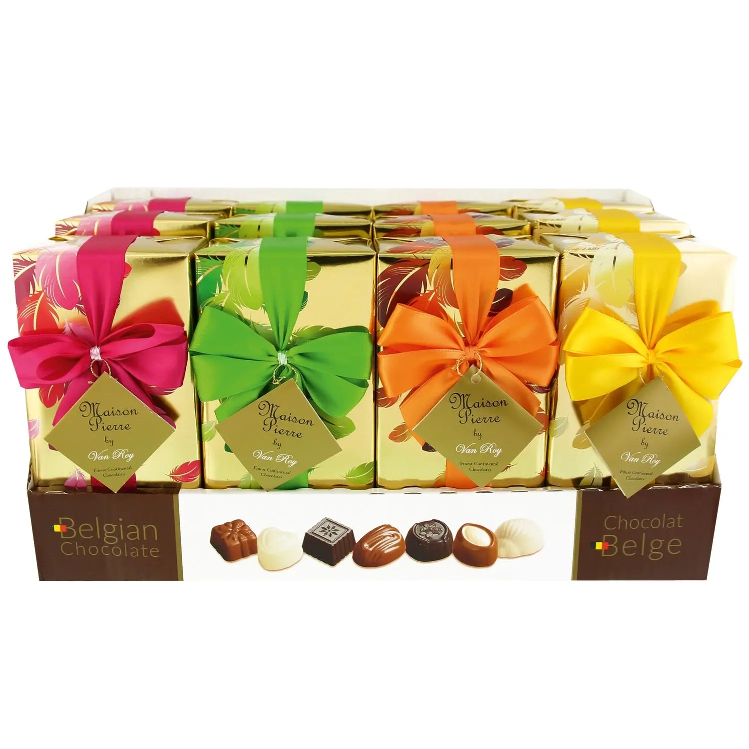 Maison Pierre Belgian chocolate ballotins with gold line giftwrap Jag Couture Chocolates