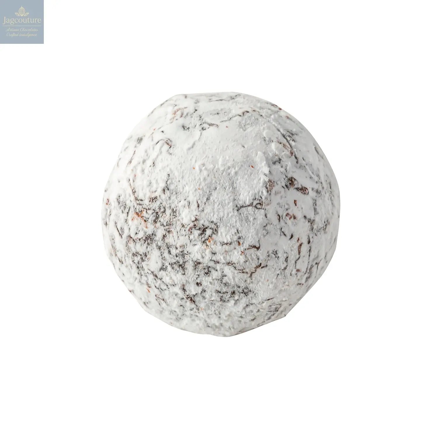 Marc de Champagne Truffle - Swiss white chocolate with fresh cream ganache and icing sugar dusting 12.5g approx 4kg - Jag Couture Chocolates