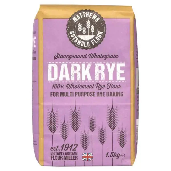 Matthews Cotswold Flour Stoneground Dark Rye 5 x 1.5kg