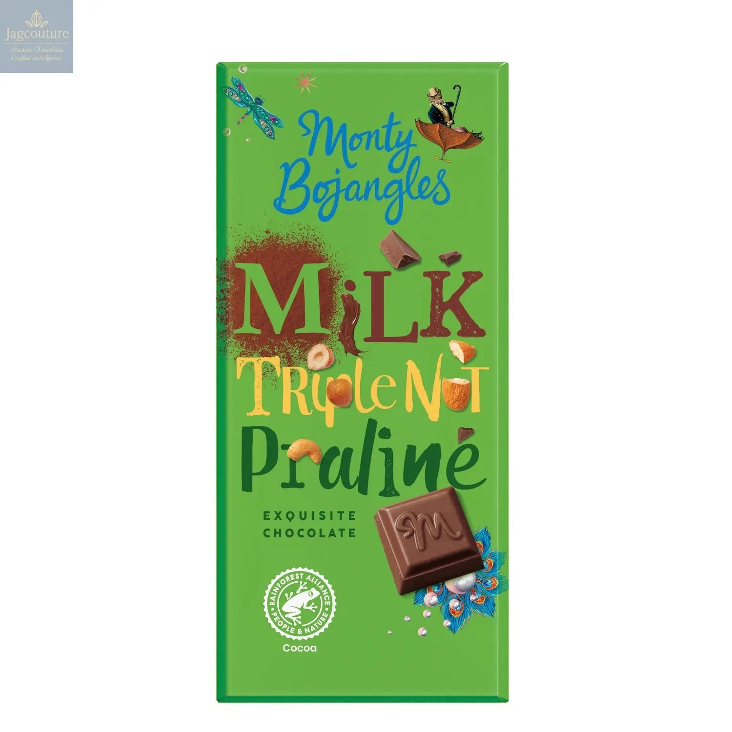 Milk Triple Nut Praline exquisite chocolate bar - Jag Couture Chocolates