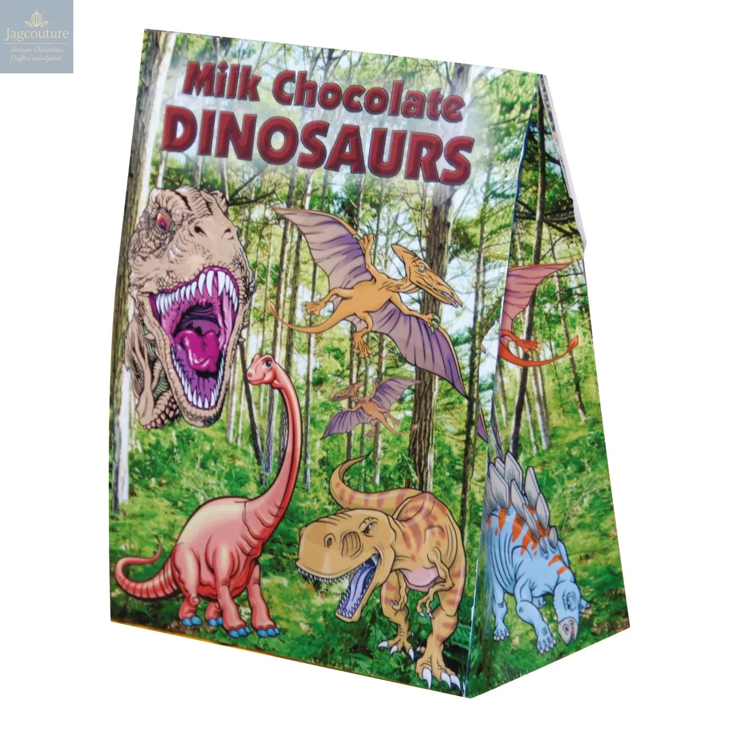 Milk chocolate dinosaurs in gift pack - Jag Couture Chocolates