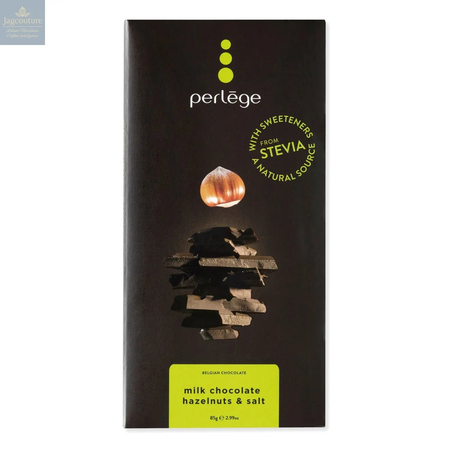 Milk chocolate tablet with hazelnut & salt Jag Couture Chocolates